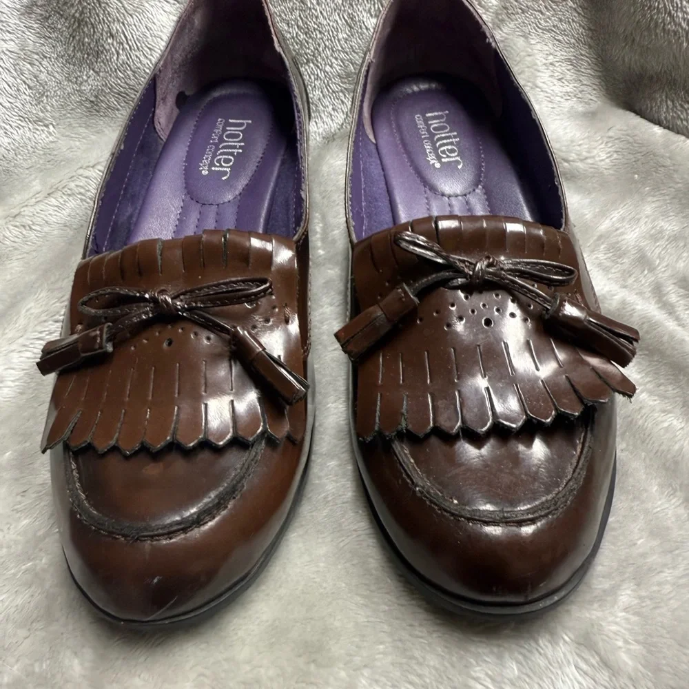 Hotter Women's Chocolate Brown Tassel Loafers - Picture 10 of 10